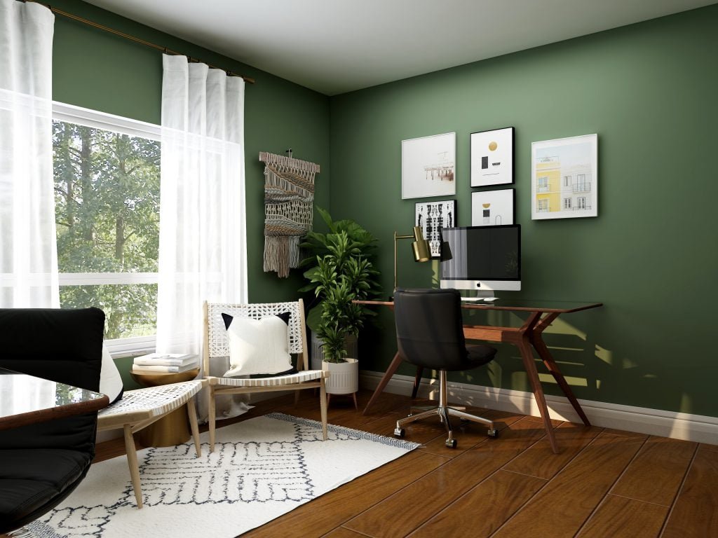 office space at the living room 1024x768