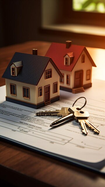 Landlords real estate concept house keys contract model agents desk vertical mobile wallpaper 795881 31047